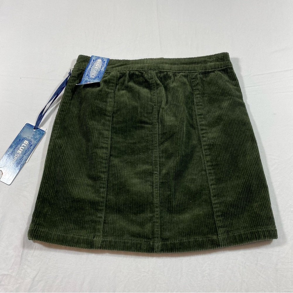 NWT Blue Spice Mini Skirt Corduroy ZipUp Autumn Emerald Green Cute Casua…